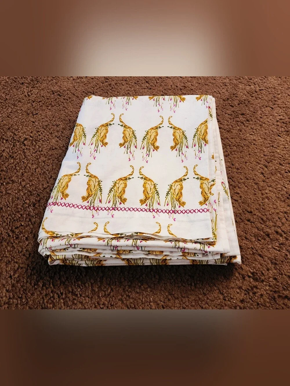FULL size FLAT bed sheet only Target Opalhouse Jungalow Bengal Cat Tiger 79